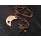 Solid Copper Moon, Labradorite and Moonstone Necklace