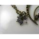 Rainbow Moonstone and Iolite Moon Charm Necklace