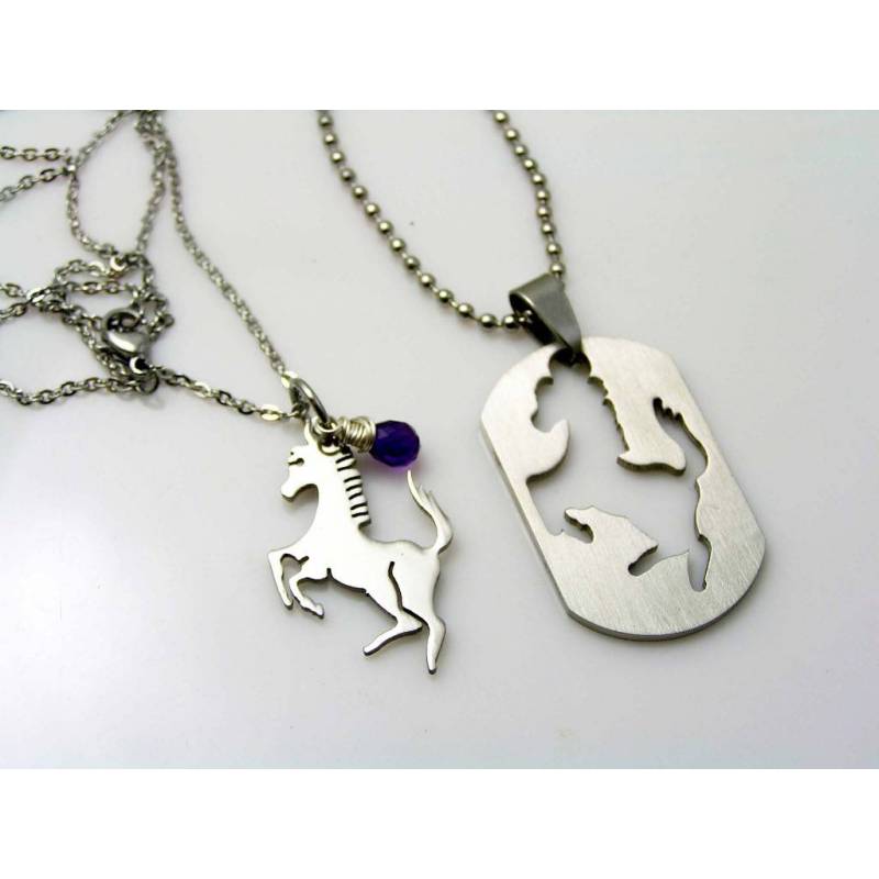 Couple Necklaces with Horses