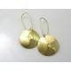 Textured Brass Disc Earrings and Necklace Set