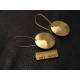 Textured Brass Disc Earrings and Necklace Set