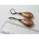 Ornate Copper Brown Lucite Earrings