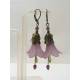 Purple Lucite Flower Earrings