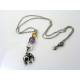 Elephant Necklace, Rock Quartz, Amethyst and Citrine