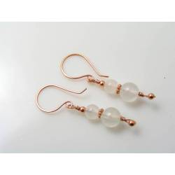 Selenite Earrings, Solid Copper