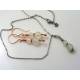 Selenite Earrings, Solid Copper
