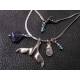 Whale Tail Necklace with Iolite, Aquamarine and Mystic Quartz