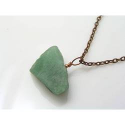 Cool Unisex Chain with Green Aventurine Nugget Pendant