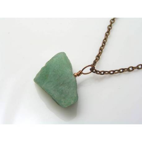 Cool Unisex Chain with Green Aventurine Nugget Pendant