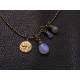 Moonstone Charm Necklace with Tanzanite and Labradorite