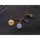 Moonstone Charm Necklace with Tanzanite and Labradorite