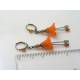 Orange Lucite Flower Earrings