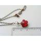 Crystal Flower Necklace, Swarovski Crystals