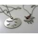 Matching Couple Necklaces with Eagle Pendant and Garnet