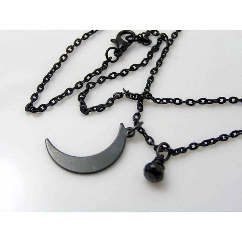 Black cheap moon necklace