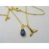 Whale Tail and Iolite Necklace