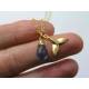 Whale Tail, Iolite and Aquamarine Necklace