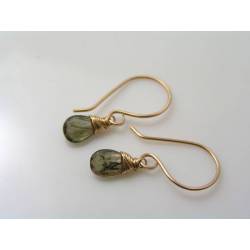 Andalusite Earrings, Solid Bronze