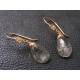 Rutilated Quartz Earrings in Solid Bronze