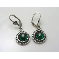 Green Cabochon Earrings, Red is also available