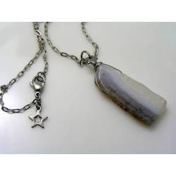 Blue Lace Agate Nugget Necklace