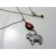 Merino Sheep Pendant, Australian Necklace with Mookaite and Chrysoprase