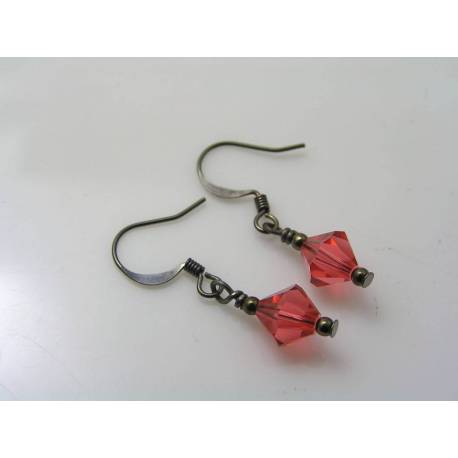 Tiny Padparadcha Crystal Earings