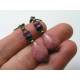 Rhodonite, Ruby and Sapphire Earrings