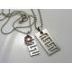 Matching Couple Necklace, Maze Pendants and Pink Quartz,