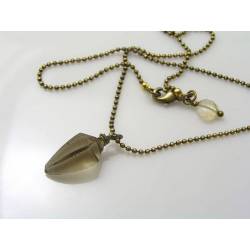 Rare Smokey Quartz Okra Shaped Pendant Necklace