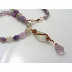 Fluorite Necklace with Wire Wrapped Pendant