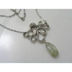 Large Octopus and Aquamarine Necklace