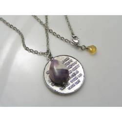 Traveler's Prayer Pendant and Cape Amethyst Necklace