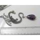 Large Dragon Necklace with Amethyst Pendant