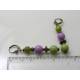 Czech Glass Bead Earrings, Purple and Green