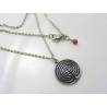 Labyrinth Necklace with Birthstone Ruby, July