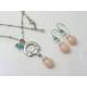 Pink Opal Necklace and Earrings Set