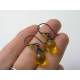 Golden Yellow Czech Glass Teardrop Earrings