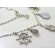 Lighthouse Necklace with Iolite and Mother-of-Pearl