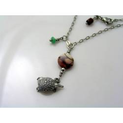 Australian Necklace with Echidna Charm, Australian Gemstones