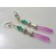 Long Pink Drop Earrings