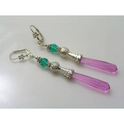 Long Pink Drop Earrings