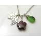 Australia Map Necklace with Australian Gemstones, Mookaite and Chrysoprase