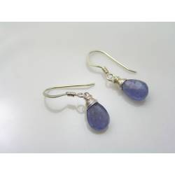 Tanzanite Earrings, Sterling Silver