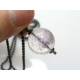 Amethyst Sphere Pendant Necklace, Solid Copper