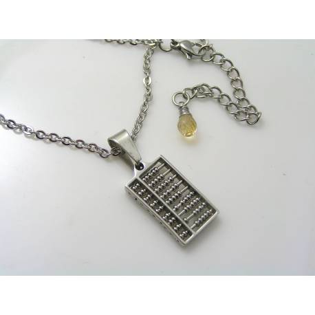 Abacus Necklace, Calculator Necklace