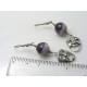 Comedy and Tragedy Mask Earrings, Chevron Amethyst