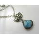 Comedy and Tragedy Mask Necklace with Labradorite