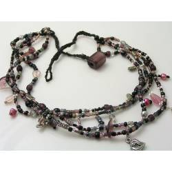 Hand Woven Bead Necklace, Macrame Style