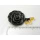 Black Rose with Citrine Brooch